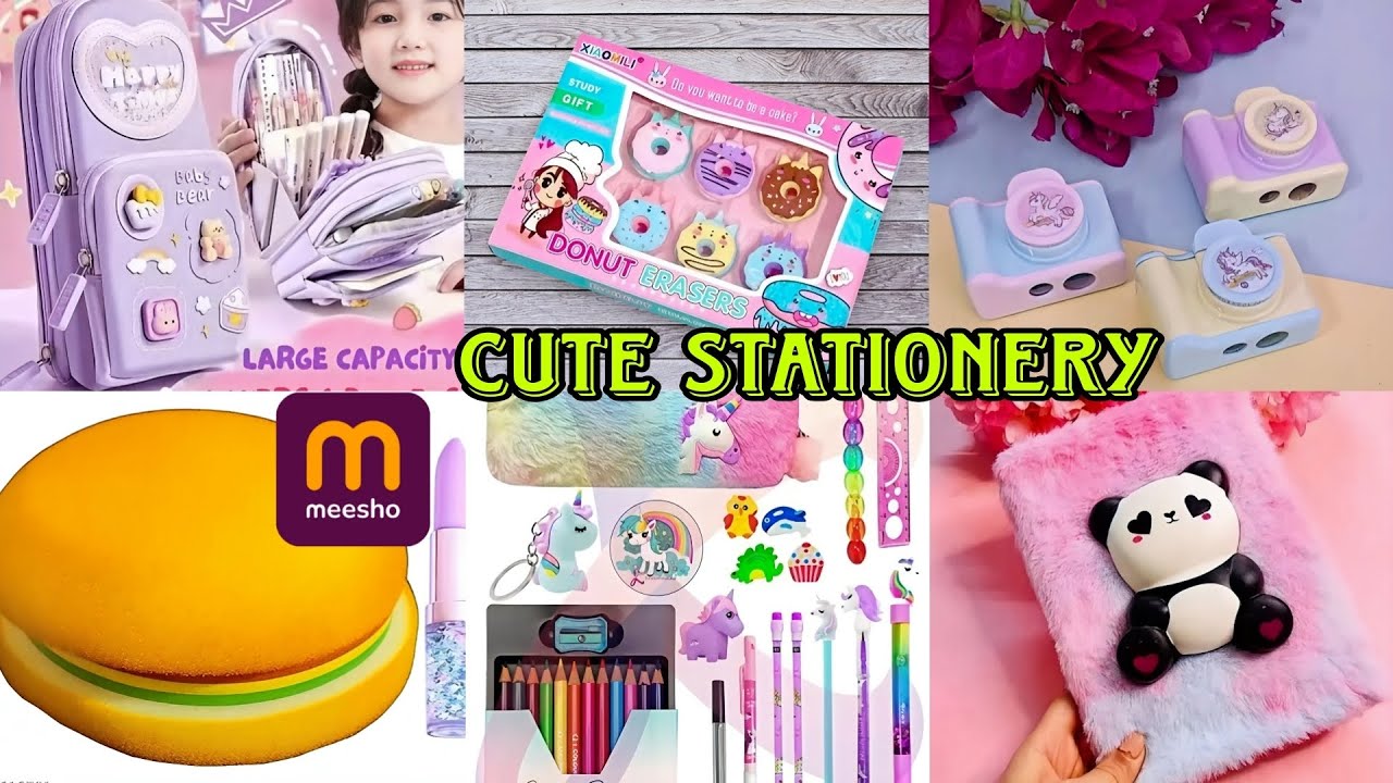 Meesho || Asthetic & Cute Kawaii Stationery Haul ✒️📝#meesho #cutestationary #viralvideo 