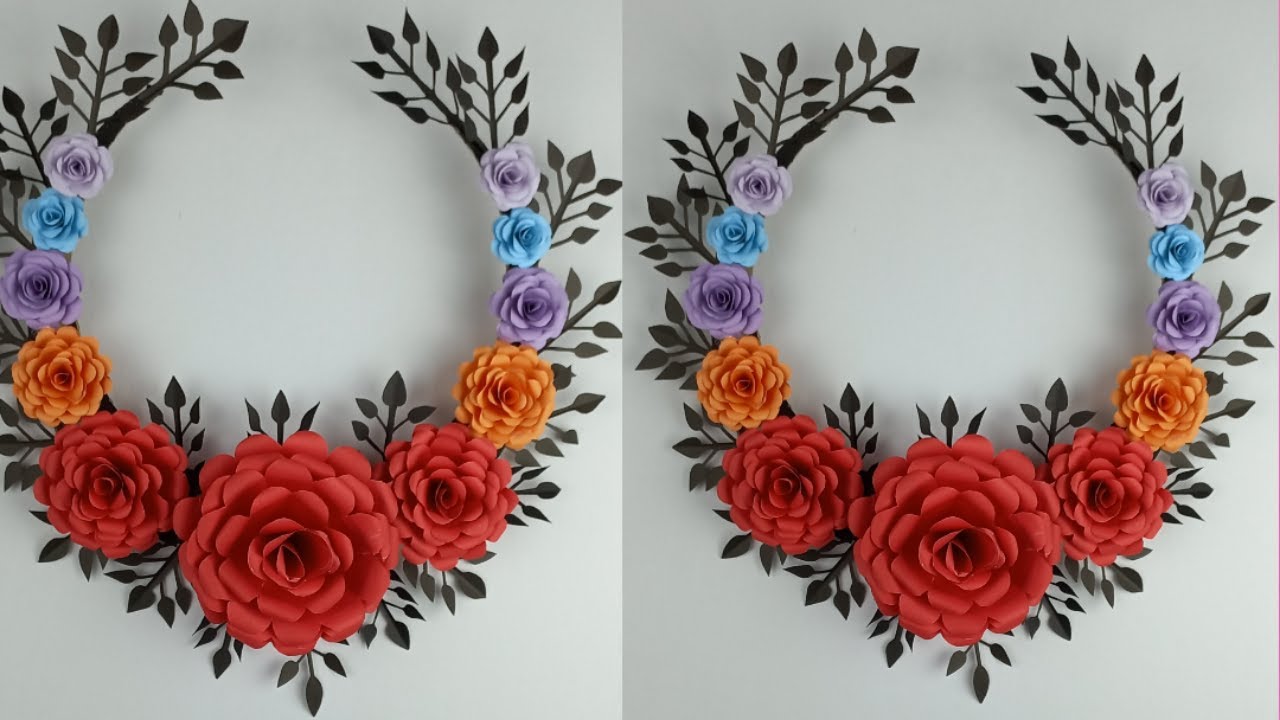 Easy paper craft | Unique wall hanging craft | Paper flower wall decor | Room decor | paper wallmate