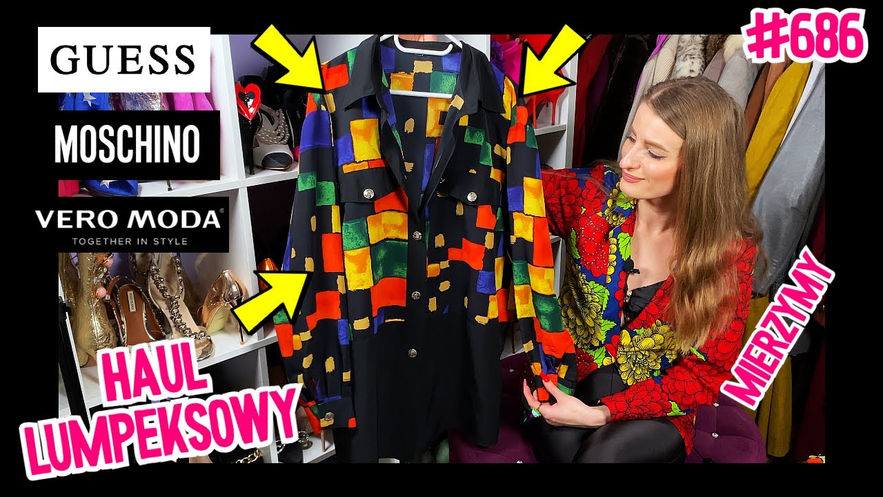 HAUL LUMPEKSOWY❤️ SUPER STYLIZACJE Z SECOND HANDU👗 KUPIŁAM TOREBKĘ GUESS I CZAPKĘ MOSCHINO🤩 #686
