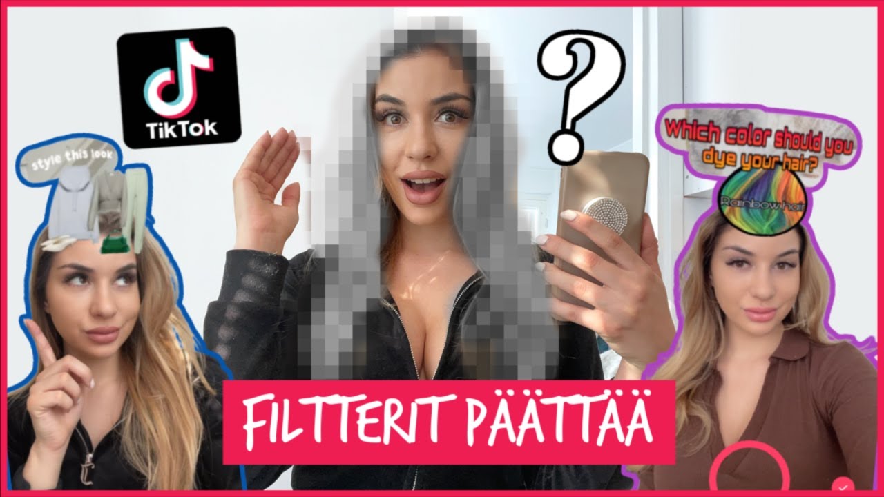 TIKTOK FILTTERIT PÄÄTTÄÄ MUN PÄIVÄN - vaatteet, hiukset, ruokailu.. 😂🆘