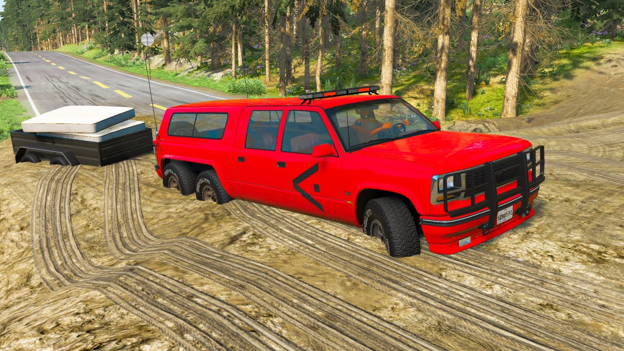 Cars vs Deep Mud and Rollover Crashes into the Abyss - BeamNG.Drive OMDs