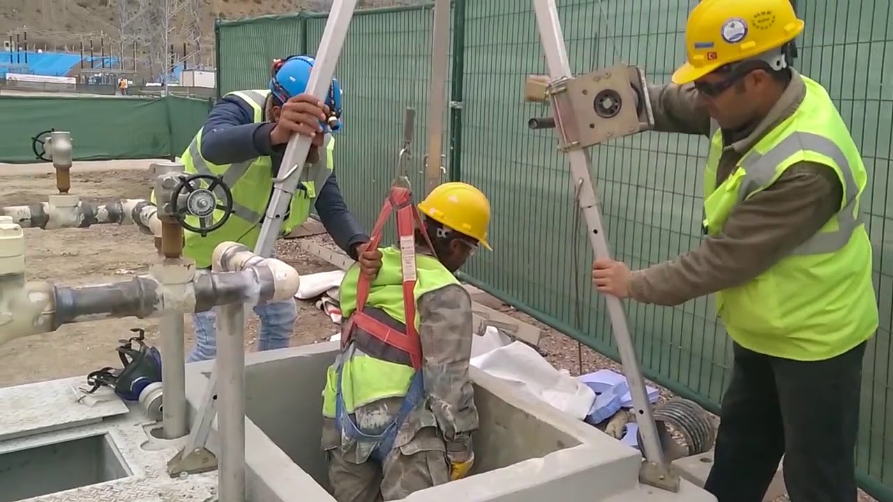 hazne çalışması -Kapalı Alan Kurtarma Tatbikatı  -iş güvenliği