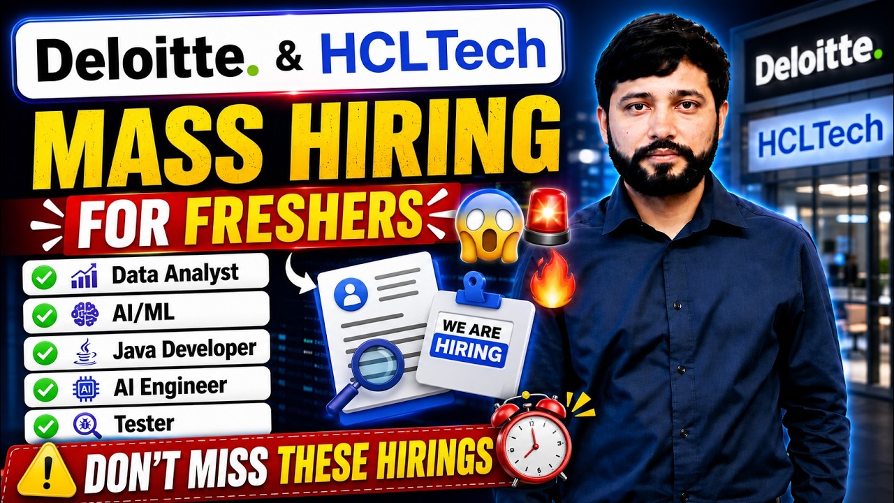 🚀 Deloitte & HCLTech Mass Hiring 2026 | Data Analyst, AI/ML Engineer, Java Developer, Tester