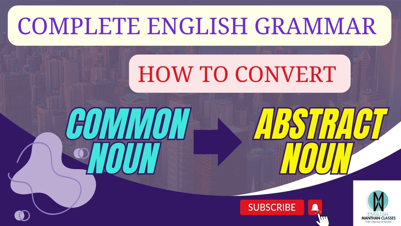 English Grammar| Abstract Noun |Common Noun और Adjectives से Abstract Noun कैसे बनाएं