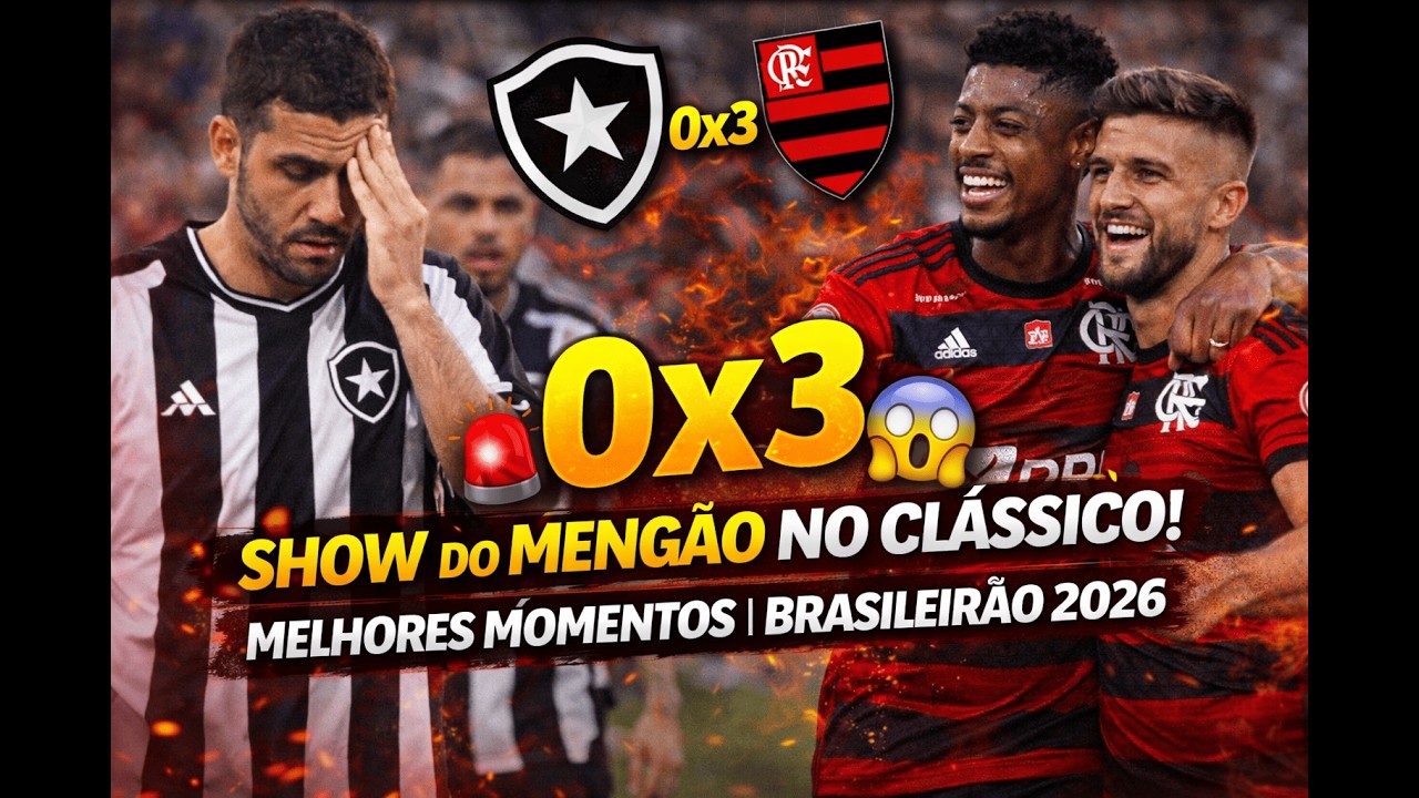 🔴⚫ SHOW DO MENGÃO! Botafogo 0 x 3 Flamengo  Melhores Momentos  Brasileirão 2026
