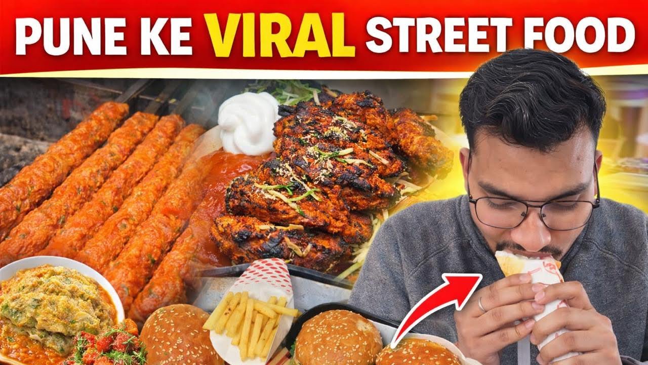 Pune Street Food Tour | Viral Kebab, Momos, Shawarma & Cafe Food 🤤😍