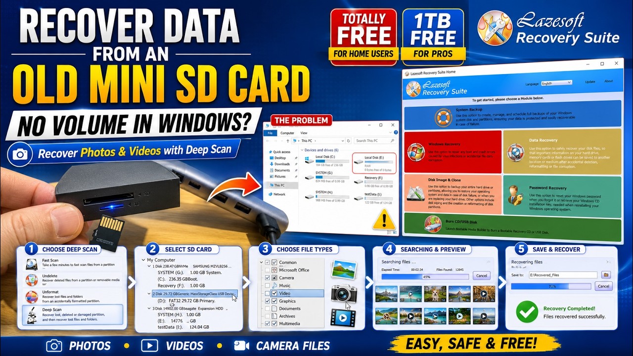 Free SD Card Recovery: Recover Photos & Videos from Old Mini SD Card
