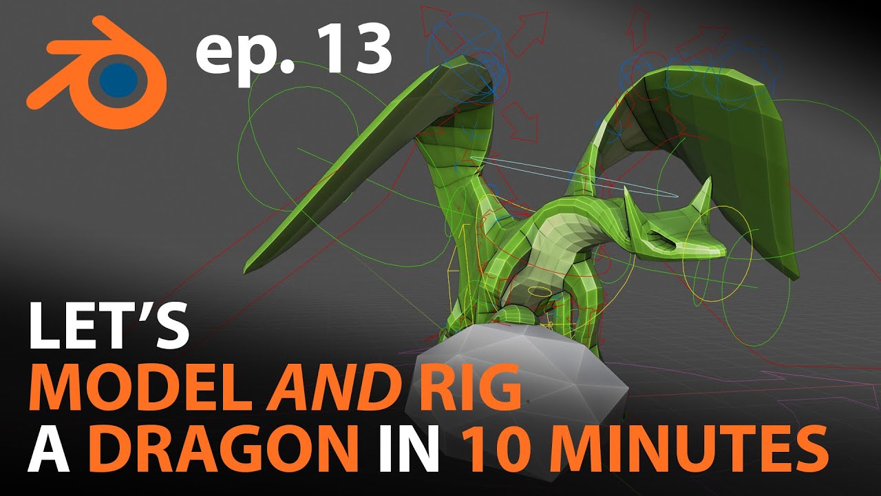 Let's MODEL and RIG a Dragon in 10 MINUTES - ep.13 - Blender 2.82