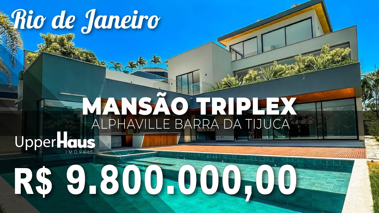 Tente achar um defeito!!! MANSÃO TRIPLEX novíssima no ALPHAVILLE Barra da Tijuca - R$9.800.000,00