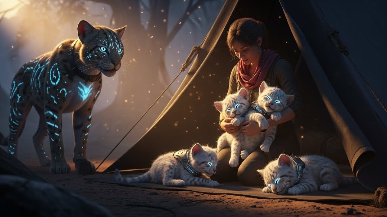 A Human Took the cat Cubs Into Her Tent — At Dawn, the Alpha Spotted Them Watching the Camp