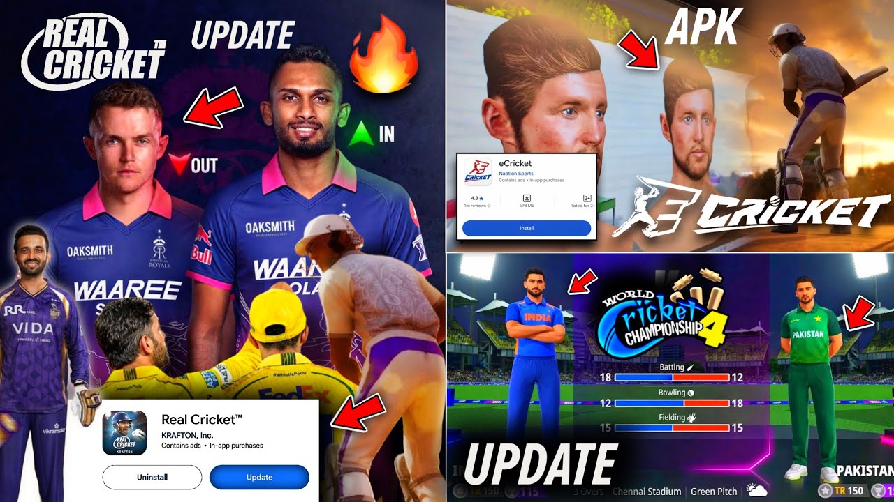 E Cricket APK Official 😍 Real Cricket Update Playstore 🔥 WCC4 Beta apk Download ready!