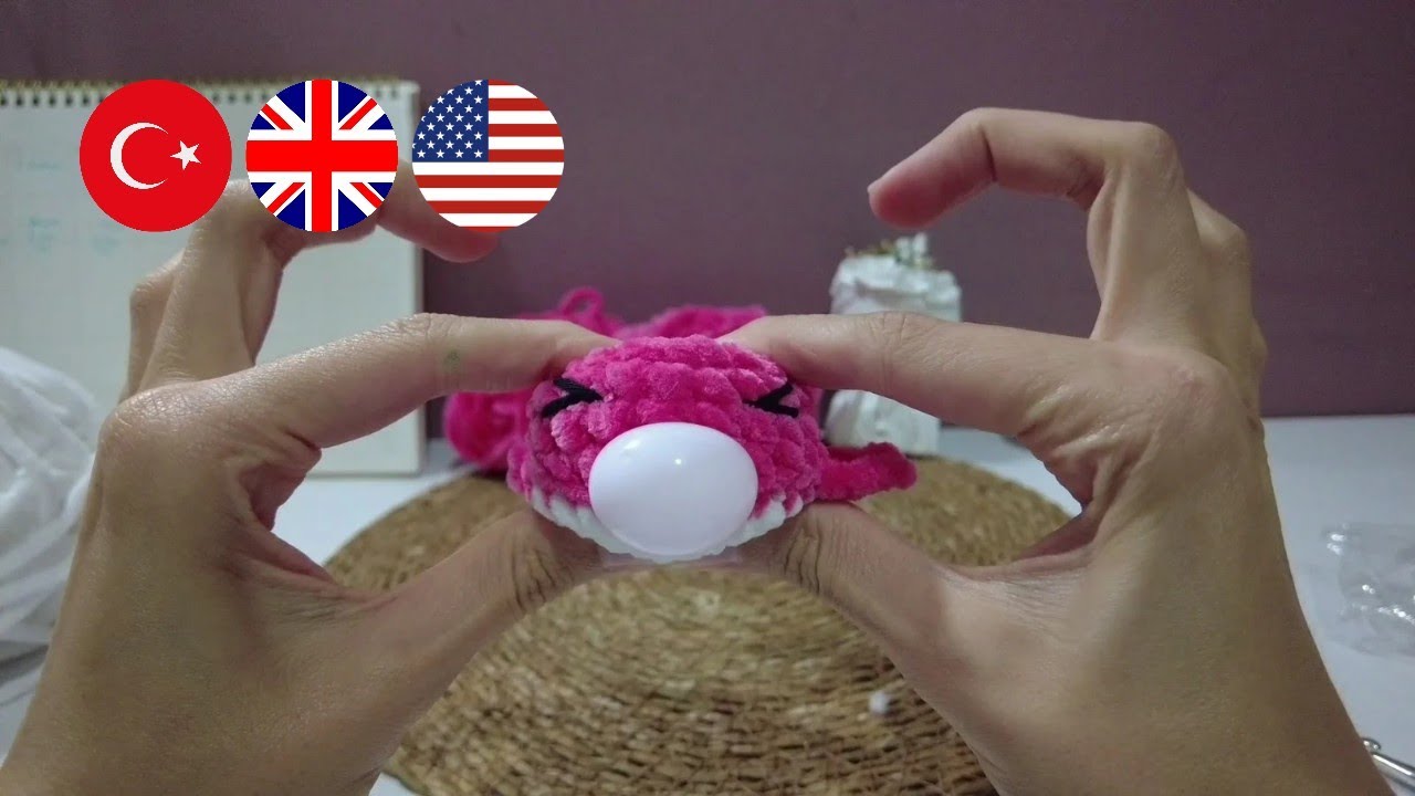 SAKIZ ŞİŞİREN BALIK AMİGURUMİ YAPIMI| GUM BLOWING FISH TUTORIAL| TR&ENG FREE PATTERNS 🇹🇷🇬🇧🇺🇸 