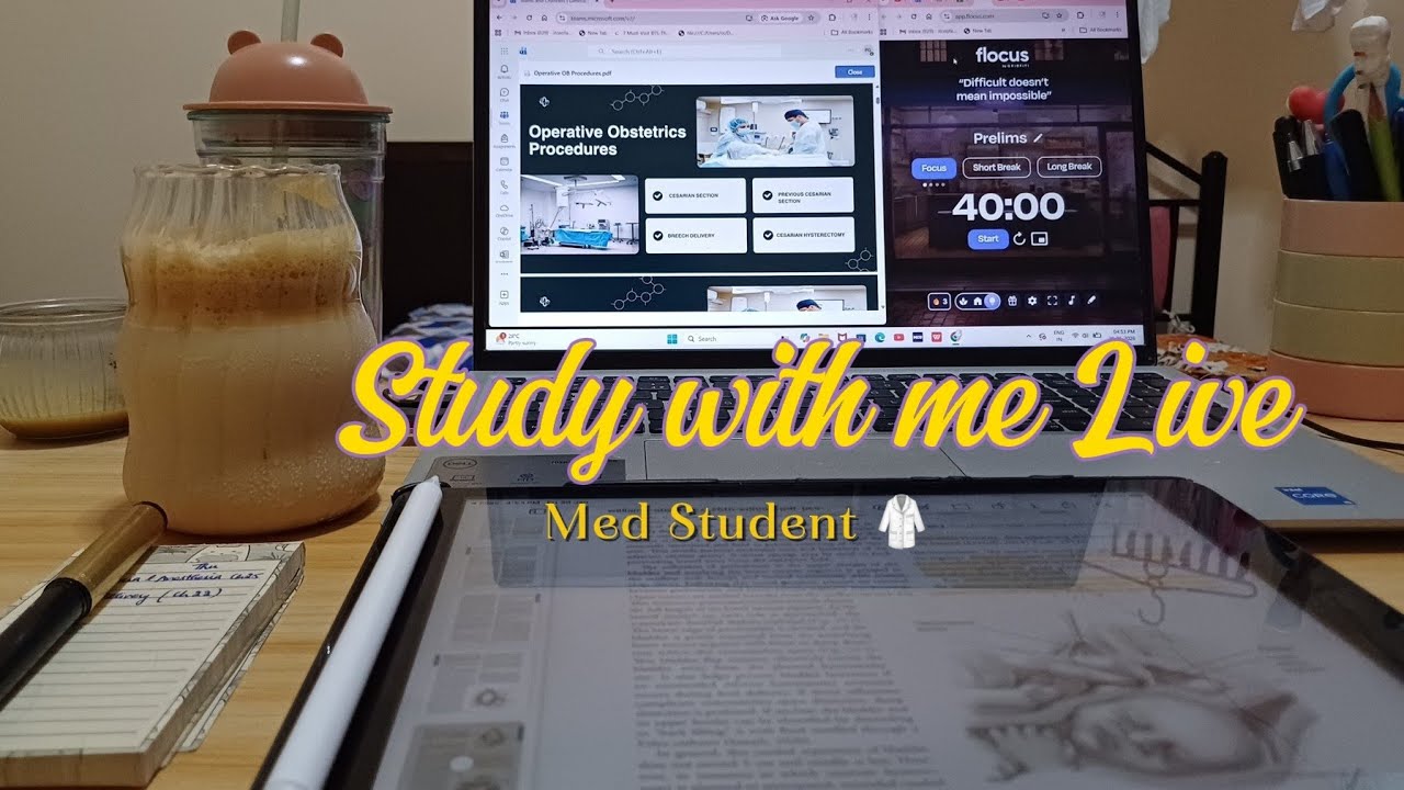 Study with me Live 📚 Day 2/15 ✨️ *productive*