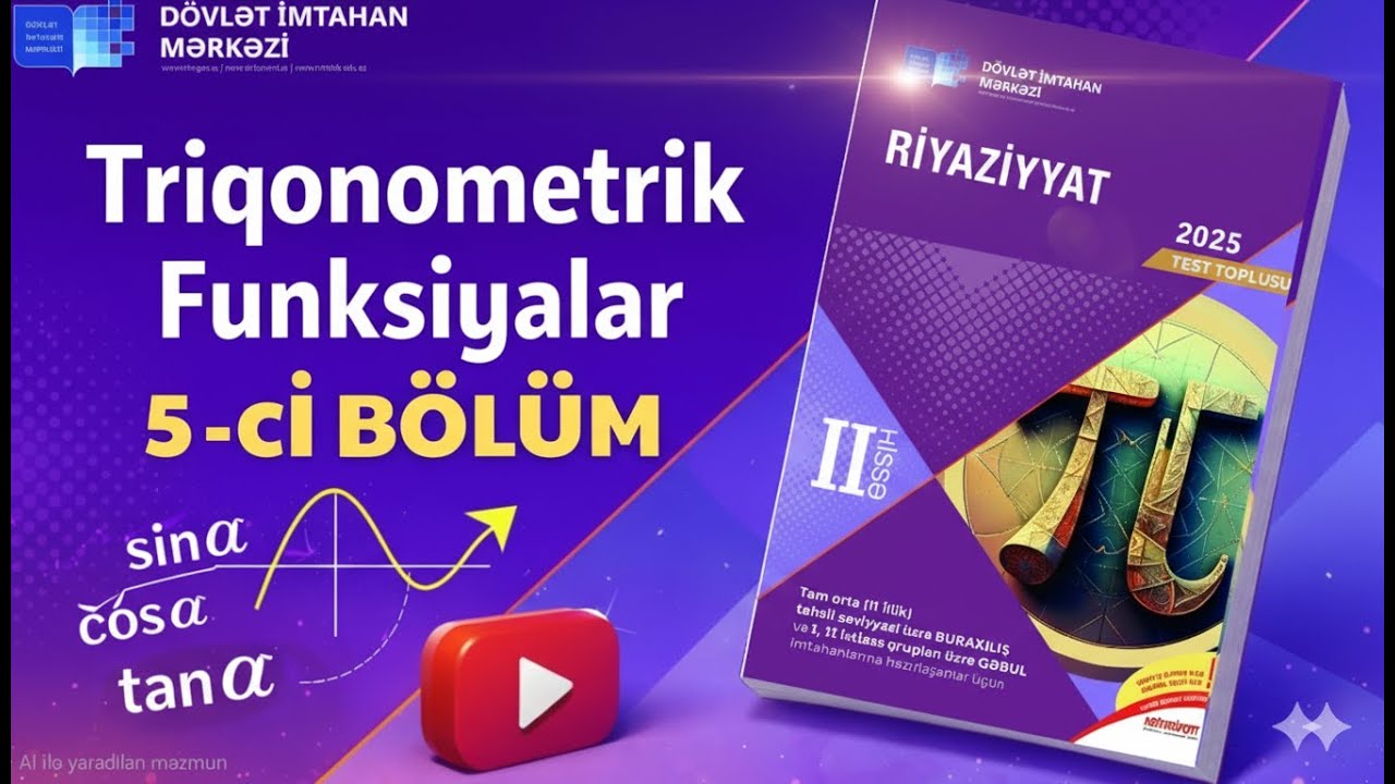 ÇEVİRMƏ DÜSTURLARI I✅ TRİQONOMETRİYA 5 ci bölüm I #Yeni Test toplusu I Cavid Rüstəmzadə