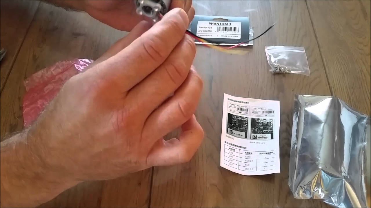 unboxing motor 2312 CW and screw DJI Phantom 3