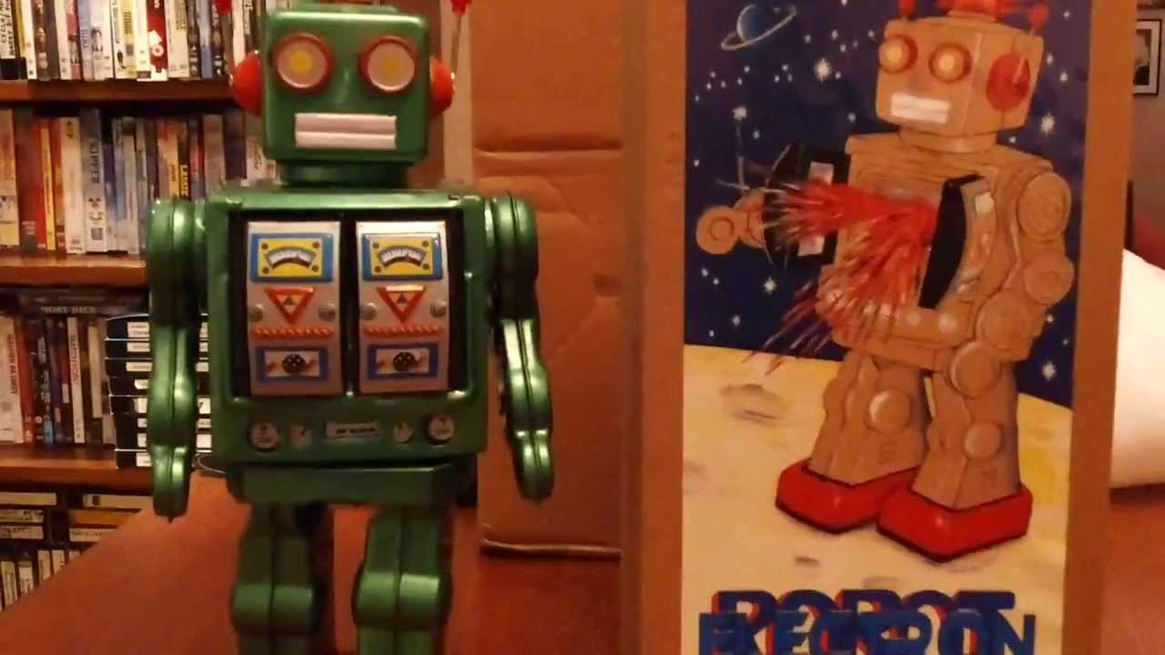 Tin Toy Retro 50s Battery Operated Electron Robot HD 1080p