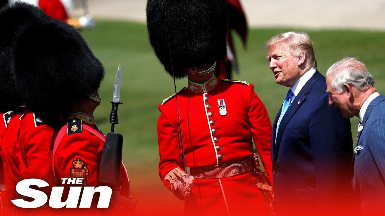 President Trump inspects the troops at Buckingham Palace | UK visit