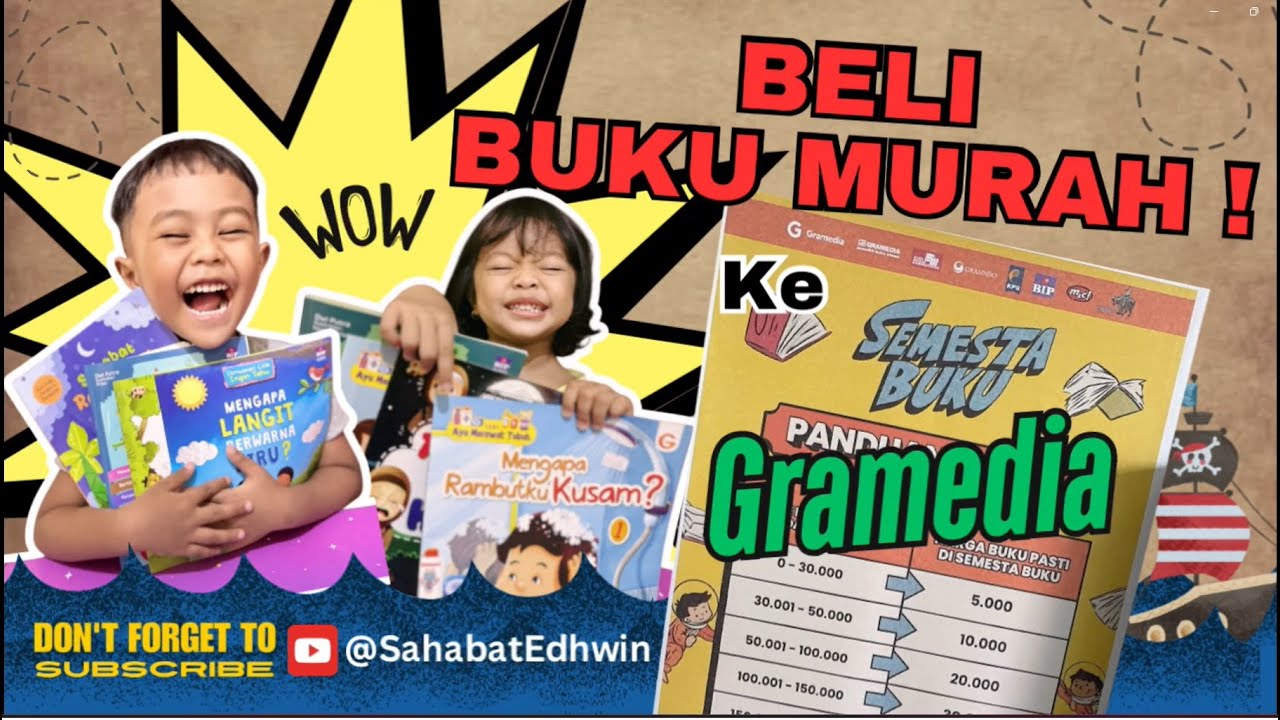 Beli Buku Murah di GRAMEDIA | Diskon Buku di acara  Semesta Buku | Vlog Berburu buku bareng Edhwin