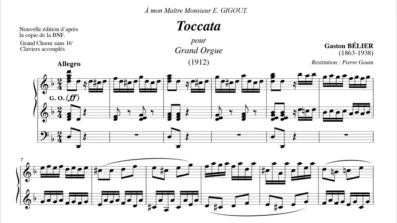 Bélier, Gaston (1912): Toccata en ré mineur pour grand orgue - Daniel Oberzaucher