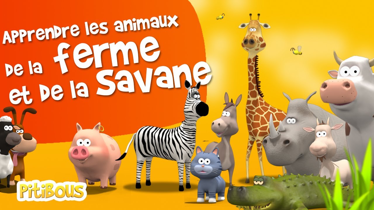Apprendre les animaux de la ferme et de la savane - Apprendre le français #vocabulaire #enfants