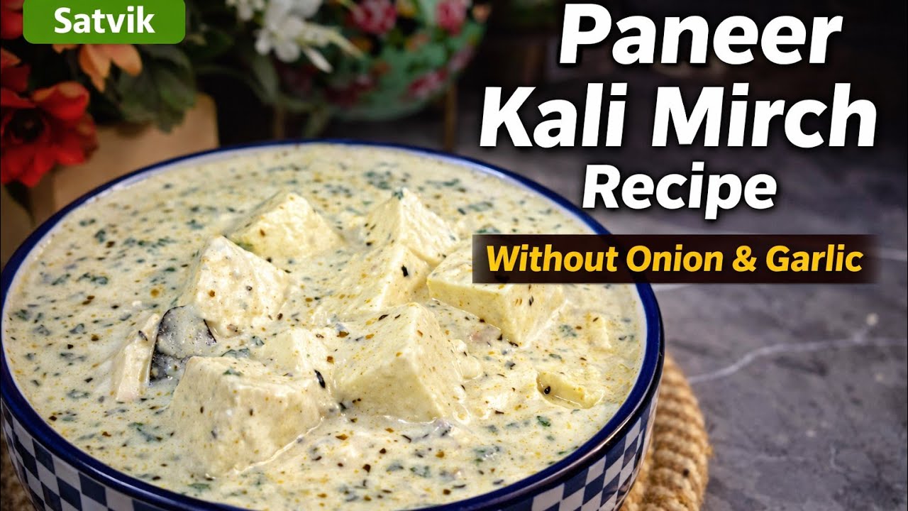 No Onion No Garlic Paneer Kali Mirch | Creamy White Gravy Paneer Recipe