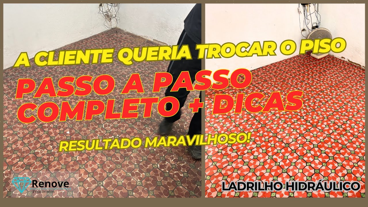Polimento e Impermeabilização de Piso de Ladrilho Hidráulico | Acabamento  Perfeito!