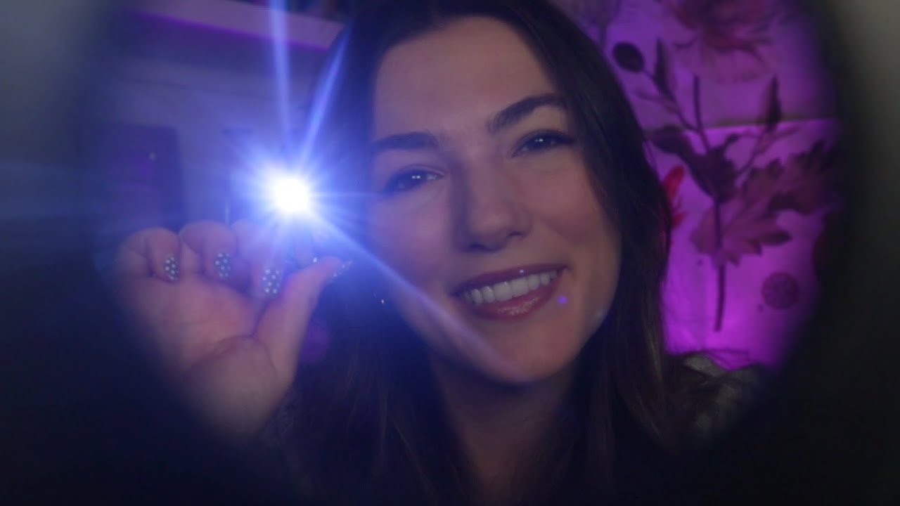 ASMR Cranial Nerve Exam in the DARK (bright lights/dim lighting for relaxation) 🕯