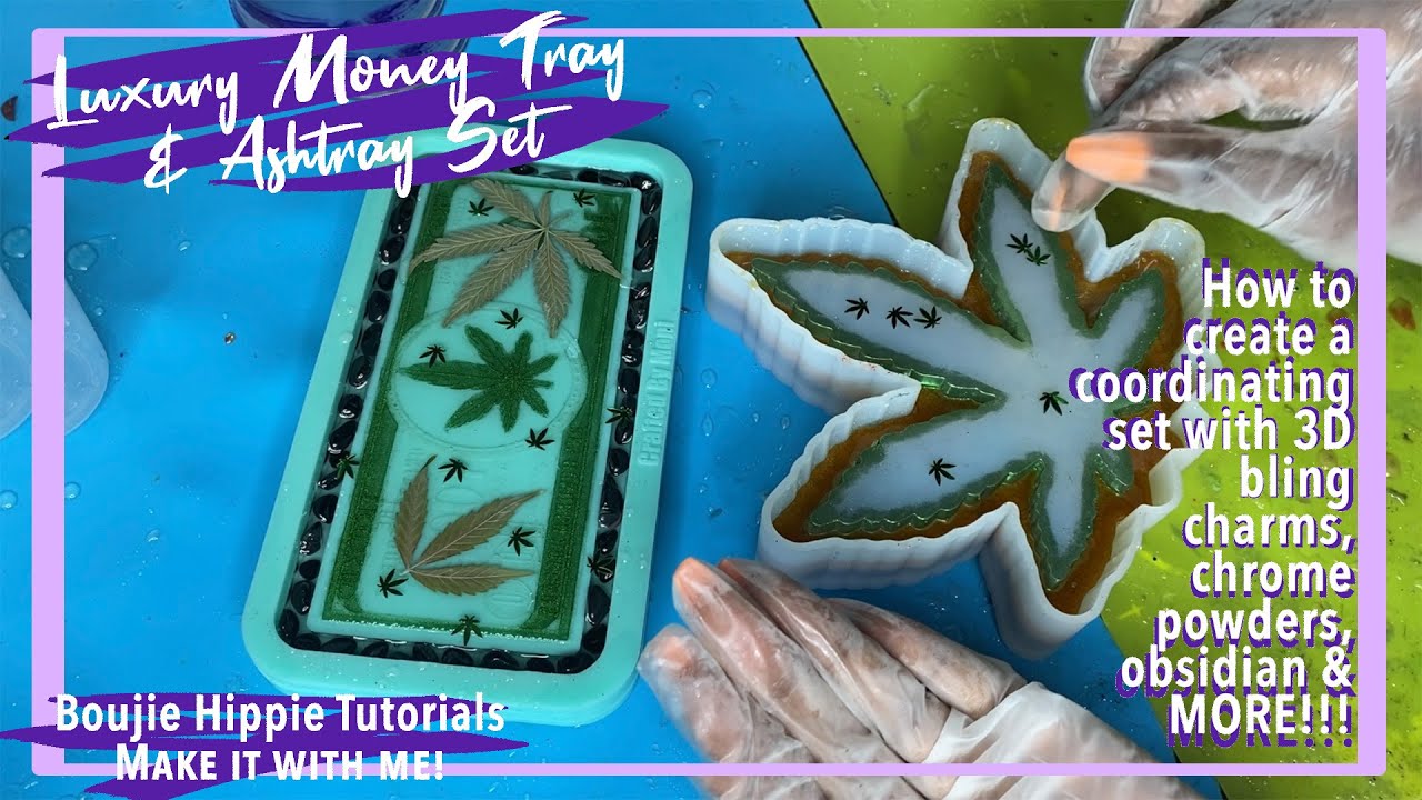 DIY Luxe Drug Money Resin Tray & Ashtray Set| Crafting w/ CS 💜| Easy 420 Epoxy Craft Ideas