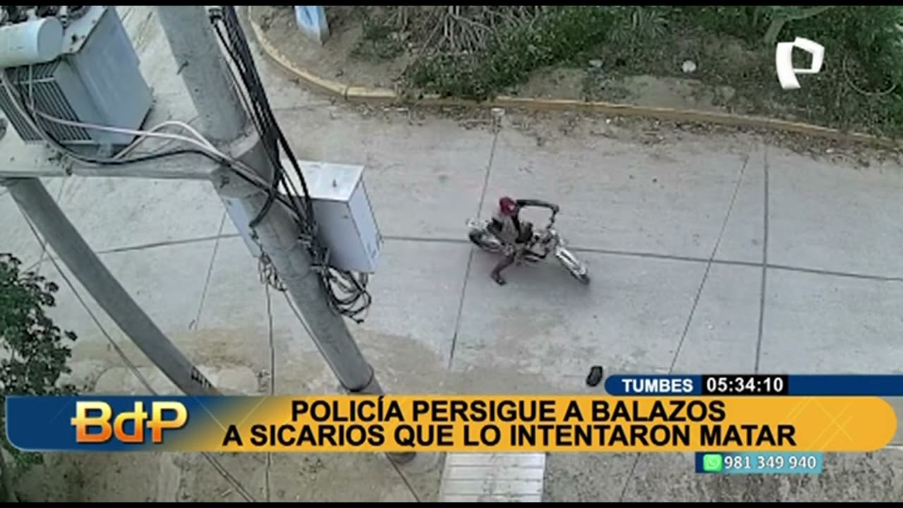 Tumbes: Policía persigue a balazos a sicarios que intentaron asesinarlo