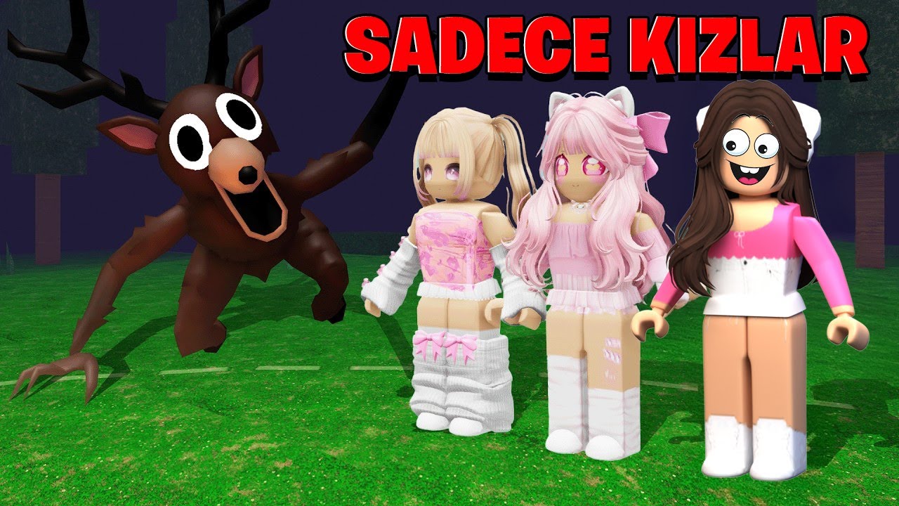 SADECE KIZLARLA 99 Gece Ormanda Hayatta Kalmaya &ccedil;alışıyorum !! -Roblox