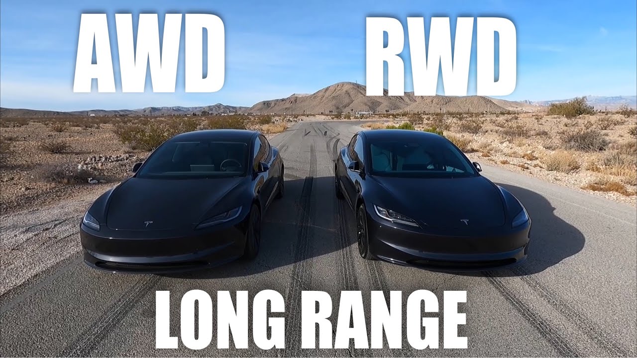 2024 Tesla Model 3 Long Range RWD vs AWD RACE! | Worth Upgrading?