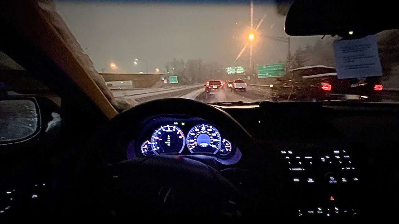 🚦5am SNOW STORM TAFFIC  POV DRIVE IN MY ACURA TSX 🌨️❄️🚘