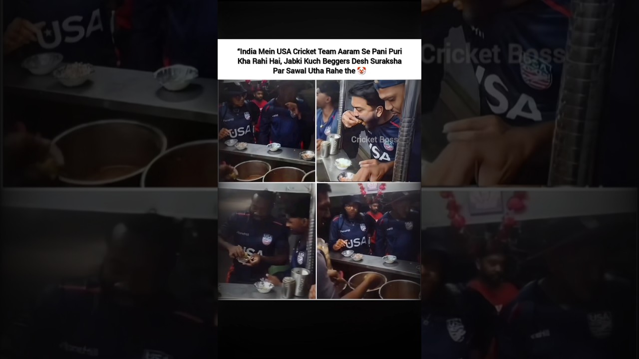 &ldquo;USA Cricket Team Enjoys Pani Puri in India&rdquo; #cricketshorts #t20worldcup #shorts