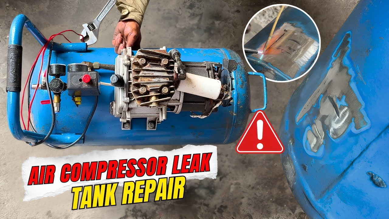 Air Compressor Tank Crack TIG Welding Repair | Air Compressor Leak Tank Repair