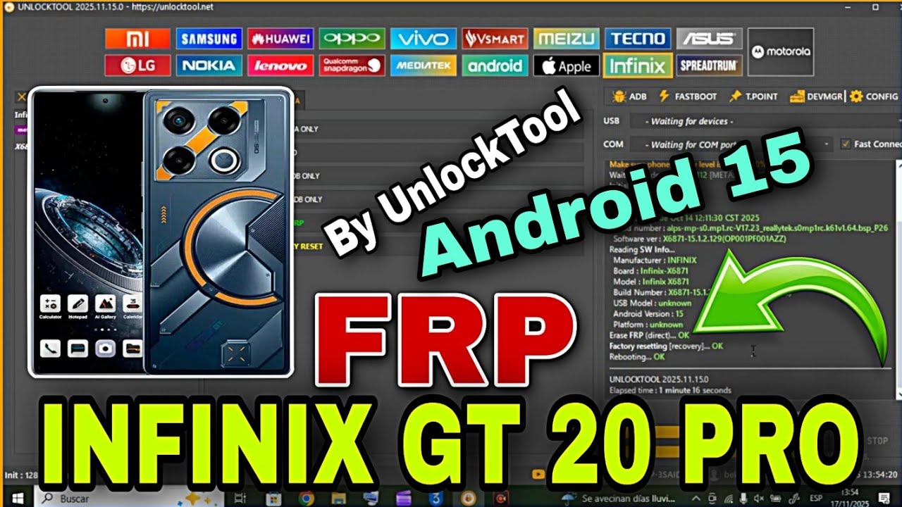 Frp INFINIX GT 20 PRO - By UnlockTool, Bypass FRP INFINIX