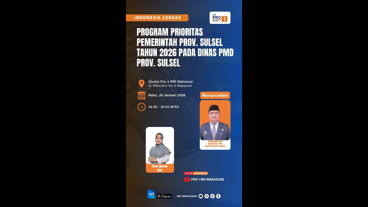 Program Prioritas Pemerintah Prov.SulSel Tahun 2026 pada Dinas PMD Prov.SulSel  -  21 Januari 2026