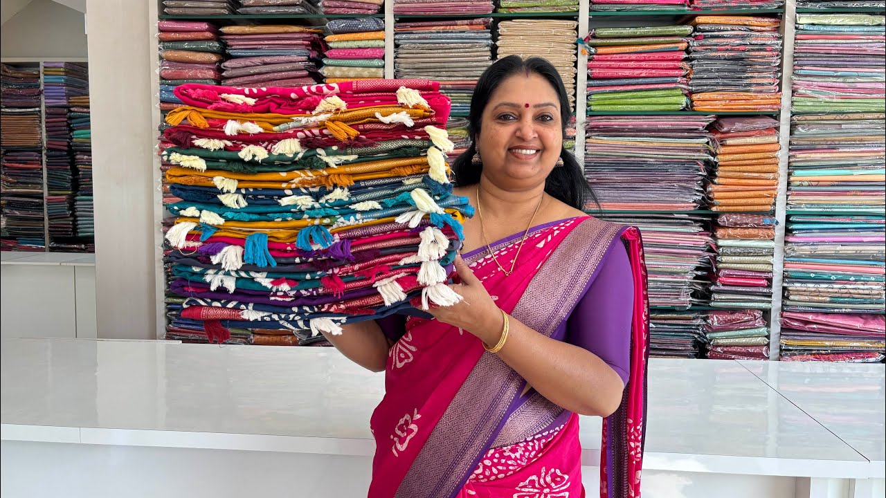 Free Shipping ഇതല്ലേ ഏറ്റവും പുതിയ Trending Dolla Silk Batik Print Sarees