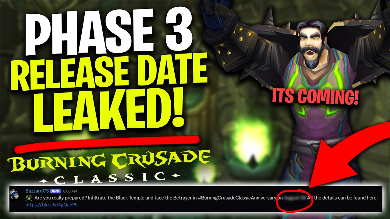 TBC Classic Anniversary Phase 3 Release Date LEAKED