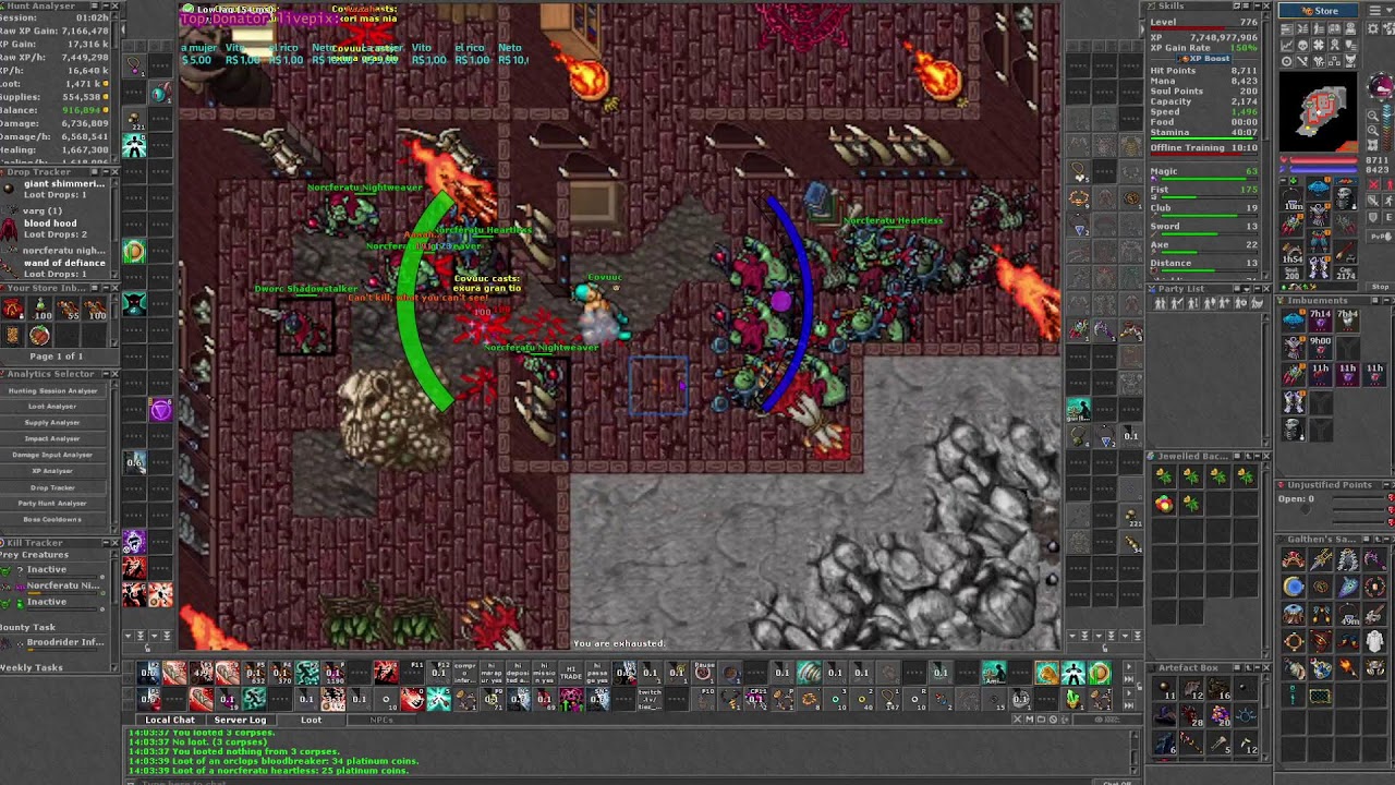 Tibia hunt Monk 750+ norferactu! vamo ve o que da!