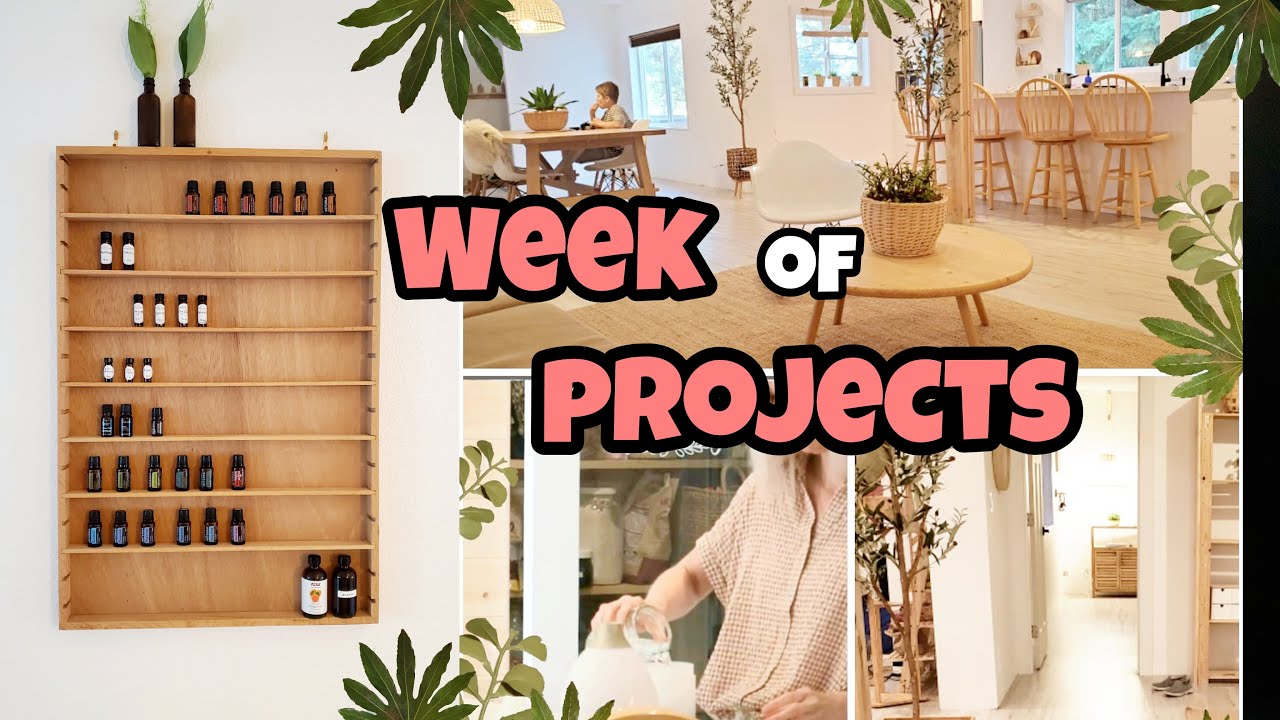 WEEK OF HOME PROJECTS/decorating, gardening, fermenting, organizing, before and after living room