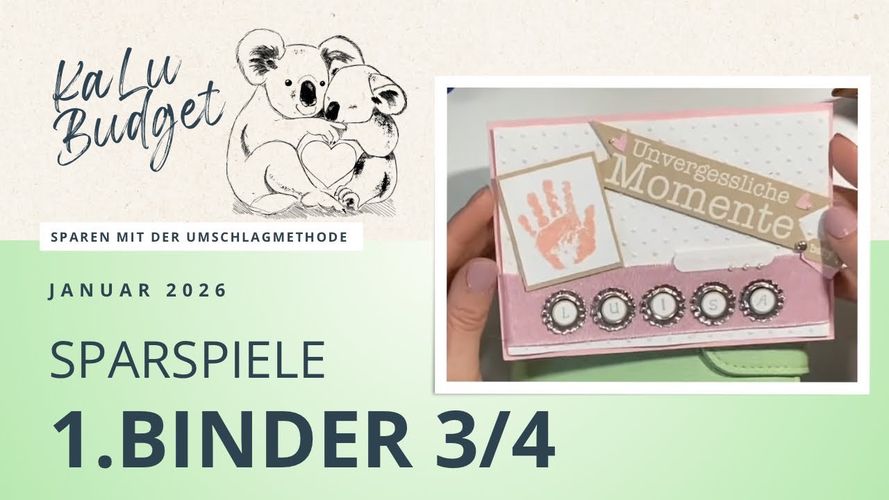Sparspiele im Binder 1 | 01/26 - 3/4 | Budget 90 EUR | Heute wird es persönlich und sehr emotional🥹