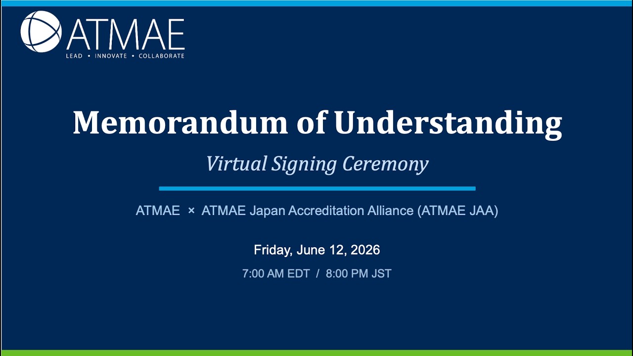 MOU with ATMAE JAA - Virtual Signing Ceremony