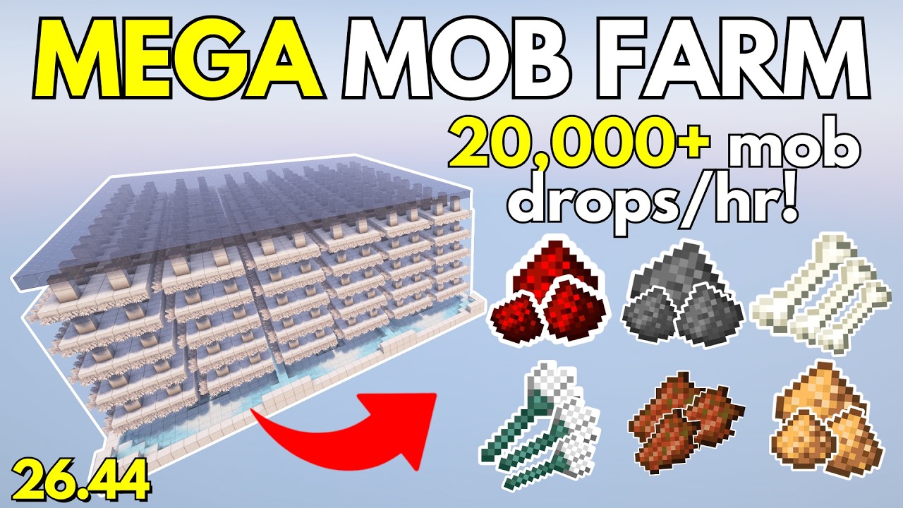 INSANE MEGA MOB FARM for Minecraft Bedrock 1.21+