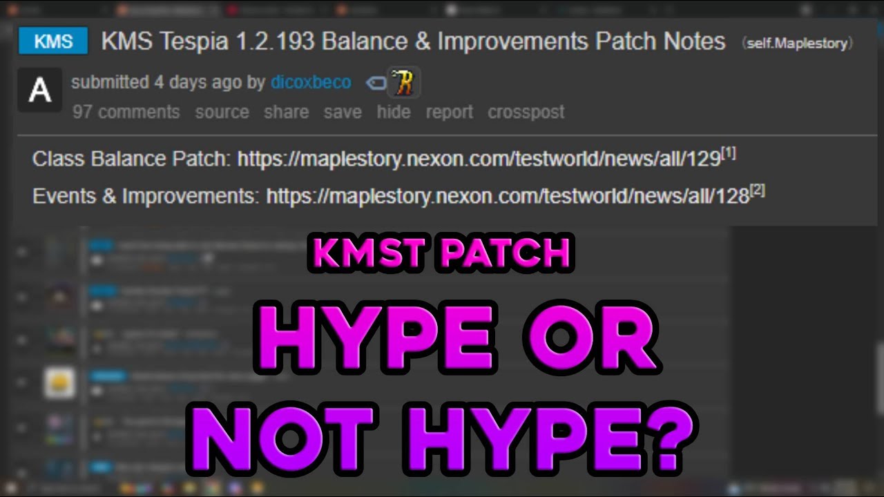 [MMM] KMS Destiny Weapon Scandal + KMST Balance Patch BUFFS/NERFS? | MapleStory