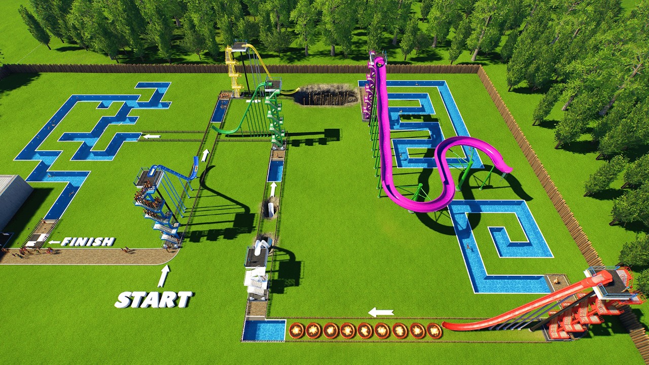 Water Slide Death Run Challenge – Planet Coaster 2