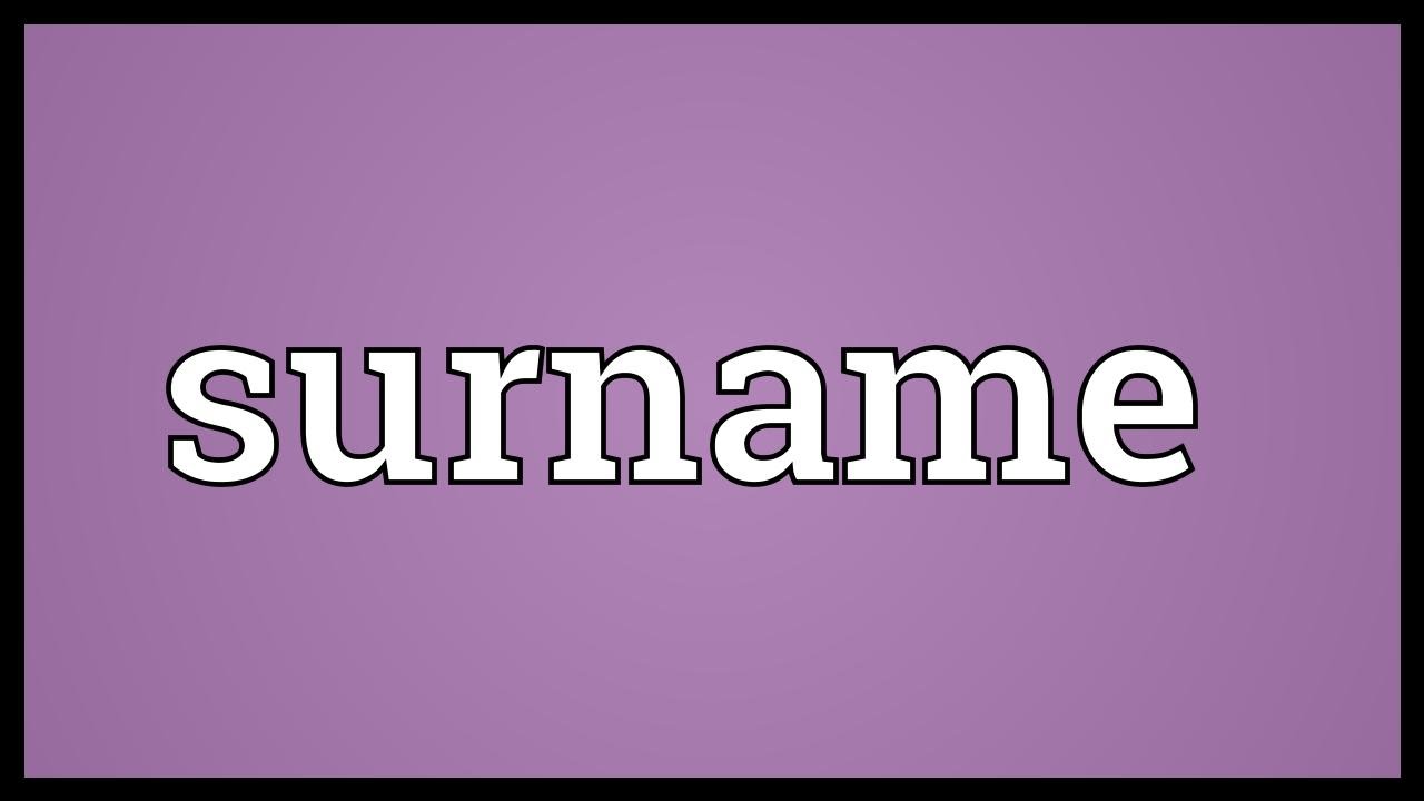 Surname Meaning