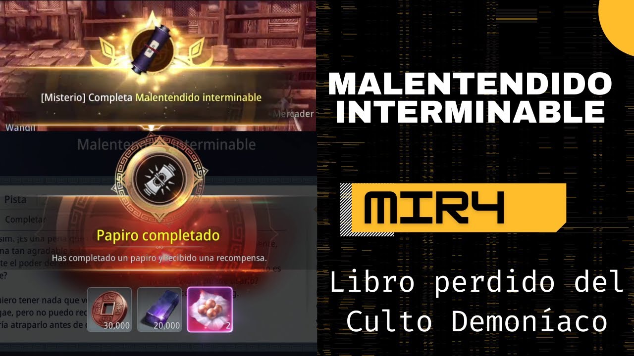 [Misterio Malentendido Interminable MIR4] 📚Tercera parte Misterio libro perdido del culto demoníaco💥