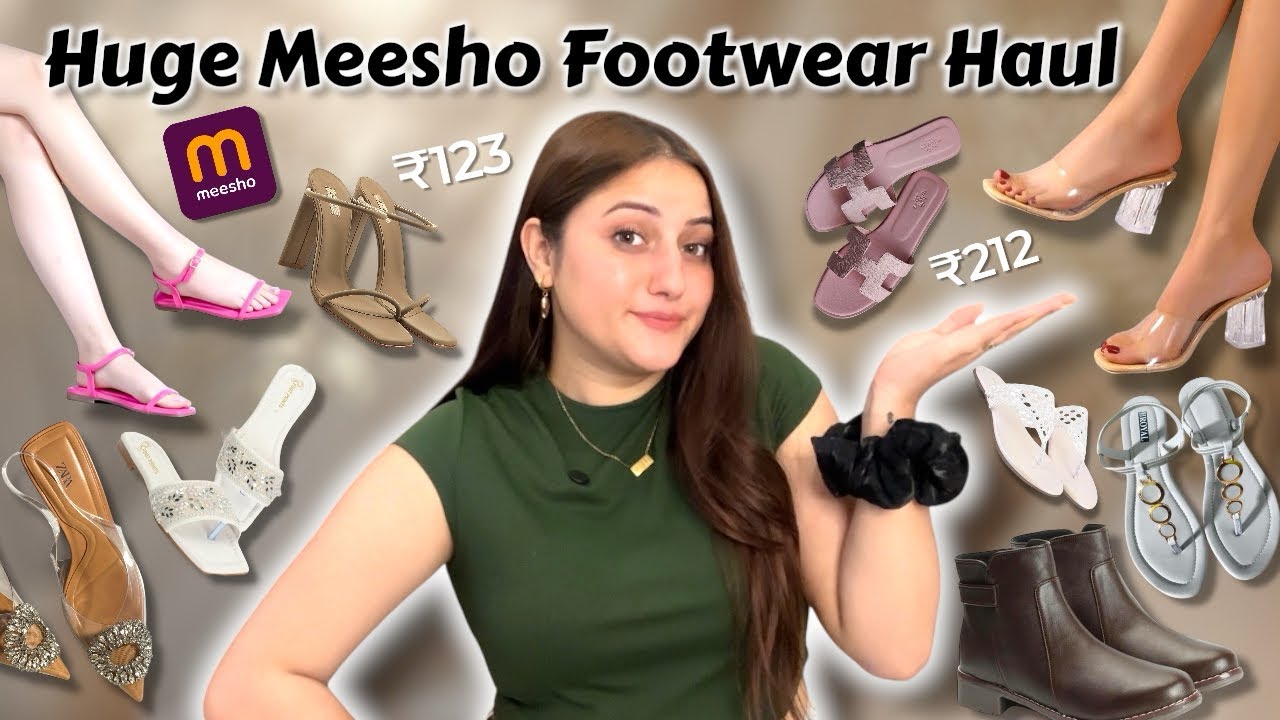 Huge MEESHO Footwear Haul❤️ | Under ₹499😱 | Heels, boots, flats & more | #footwear #haul 