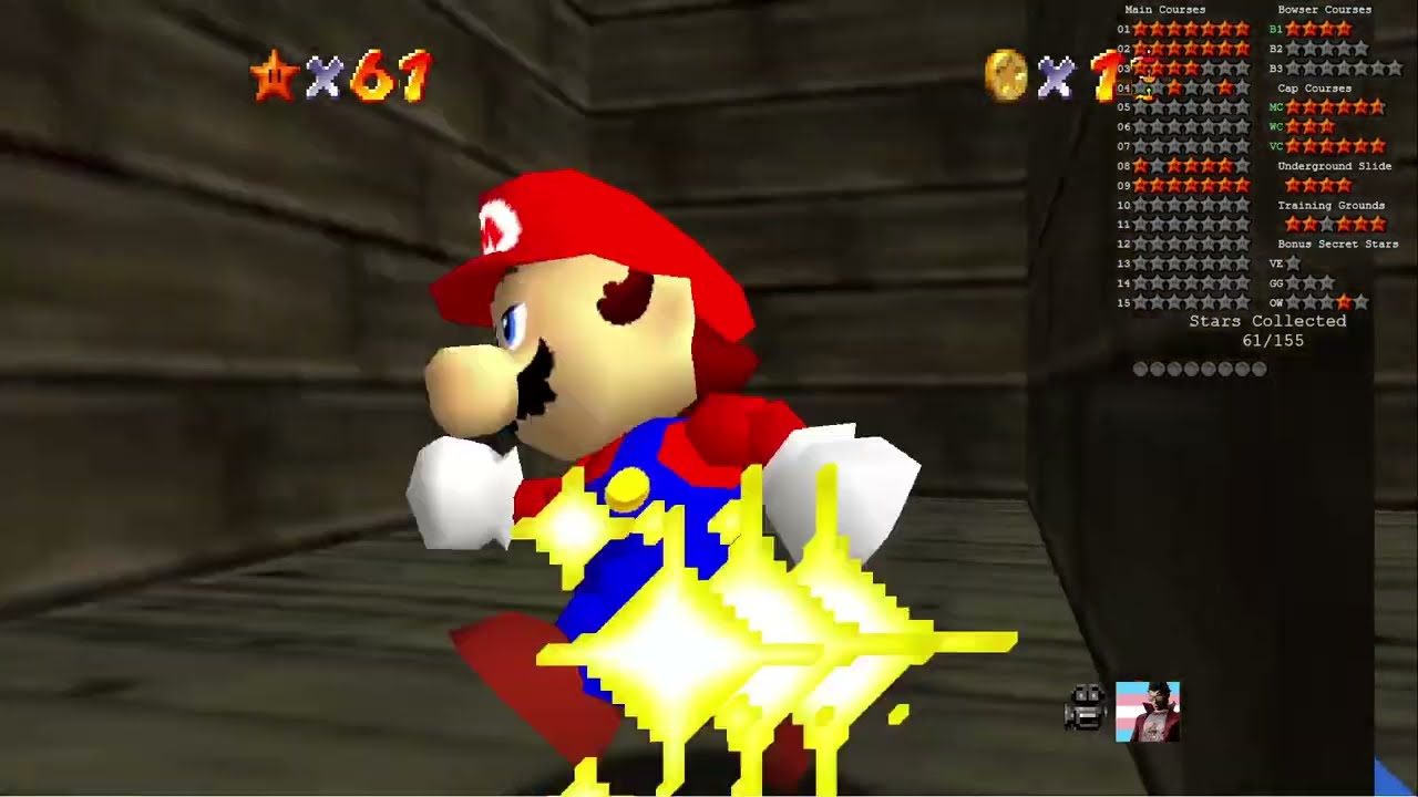 Mario 74 TYA Stream #8 (70 stars , highlights deeesc)