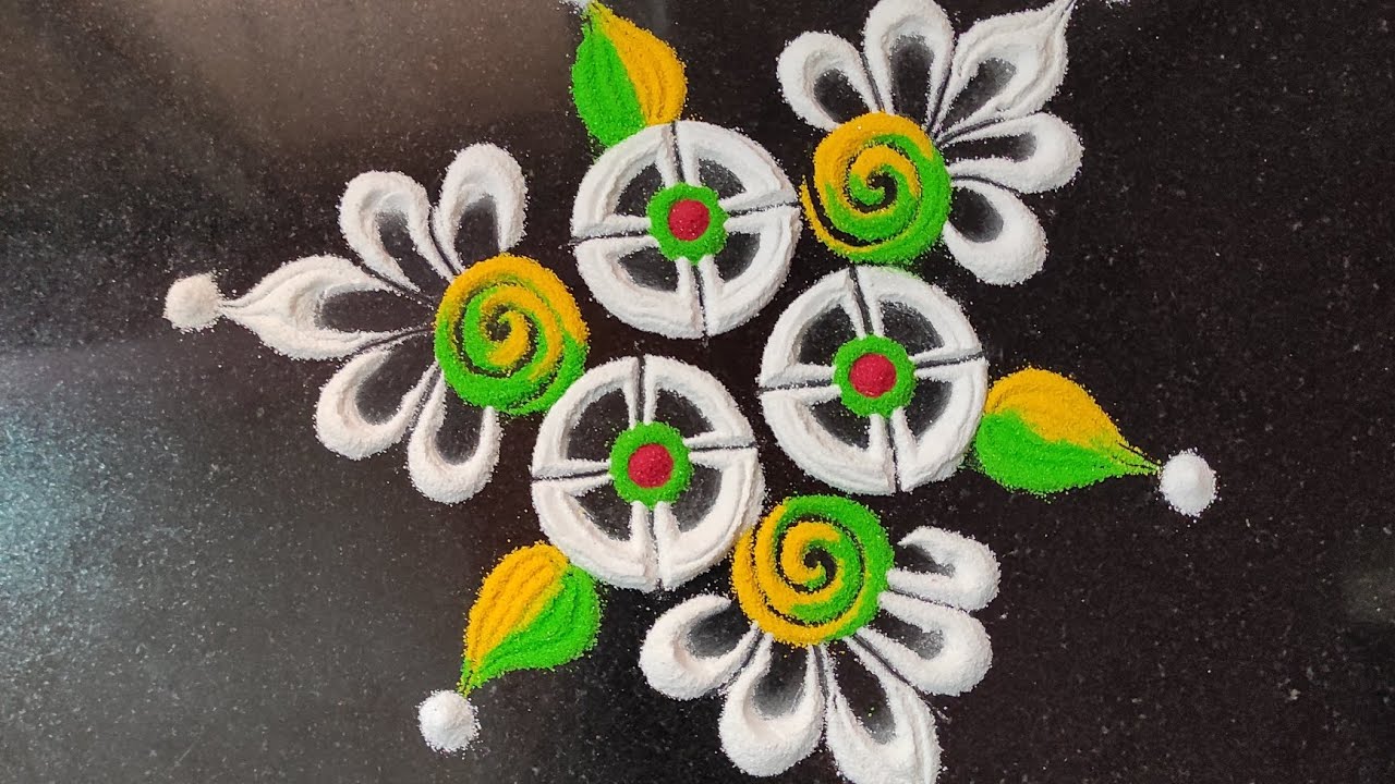 सुंदर सोपी रांगोळी डिजाइन.. Easy Rangoli Designs for beginners.. Daily Use Rangoli Designs 